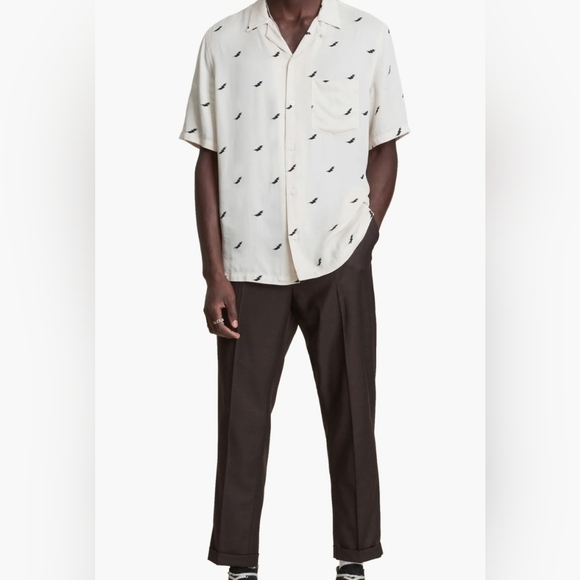 AllSaints Men’s illume Relaxed Fit Short Sleeve Button-Down Camp Shirt M - Picture 2 of 14